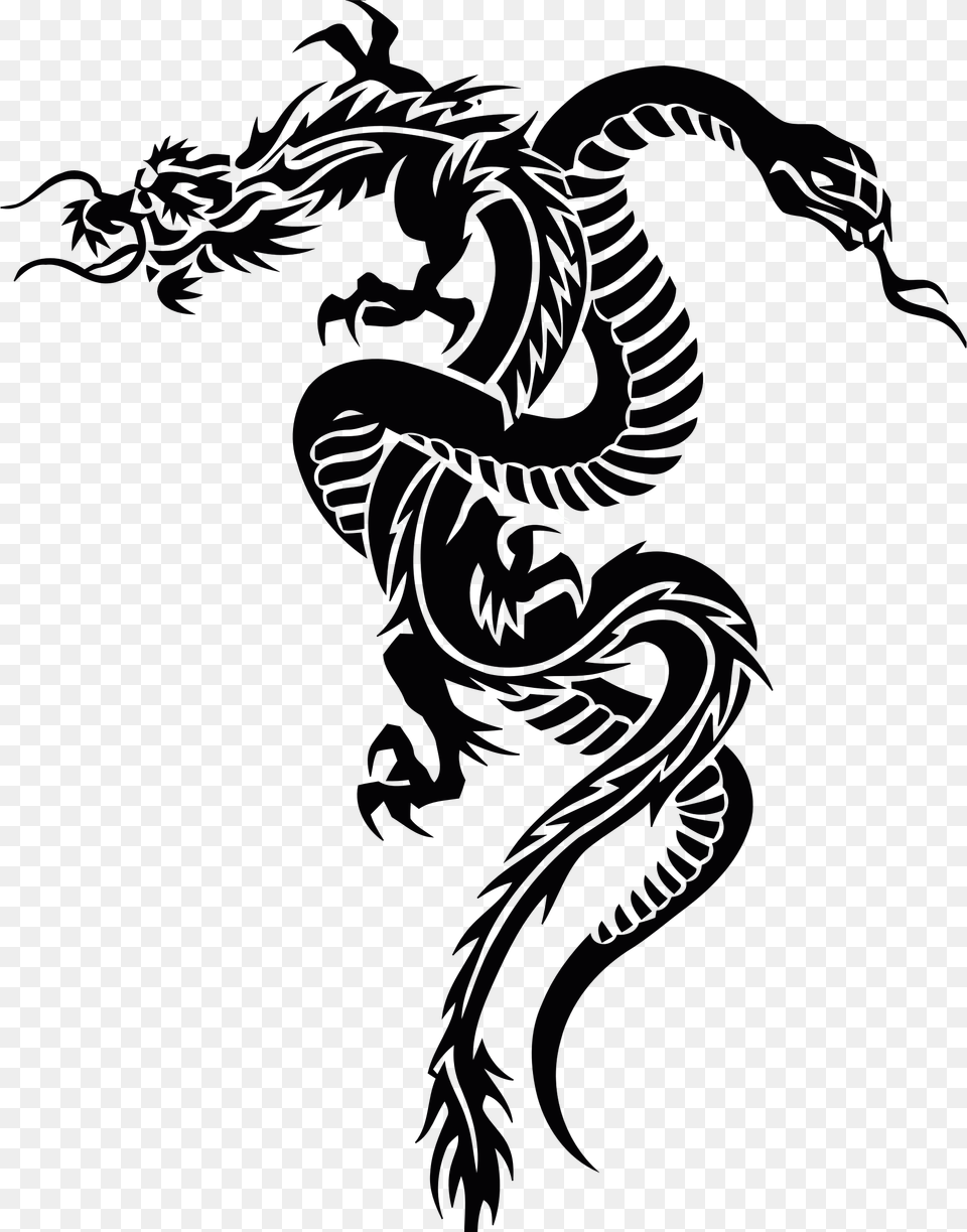 Tribal Dragon Chinese Zodiac Snake Tattoo Png Image