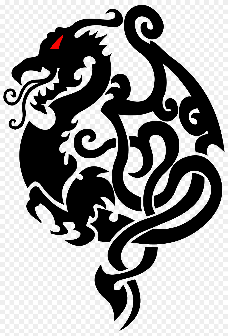 Tribal Dragon Clipart, Pattern Free Transparent Png