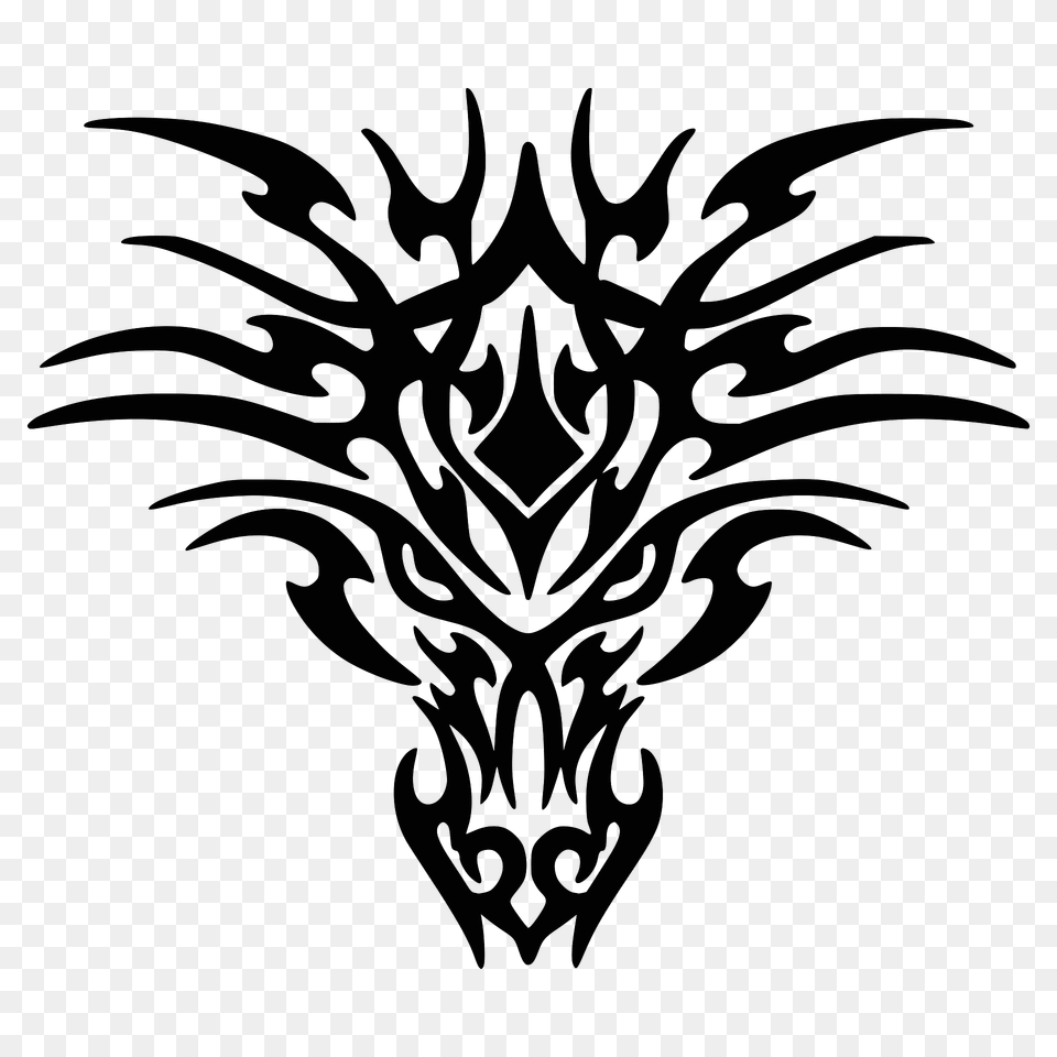 Tribal Dragon Clipart, Emblem, Symbol, Logo Free Png