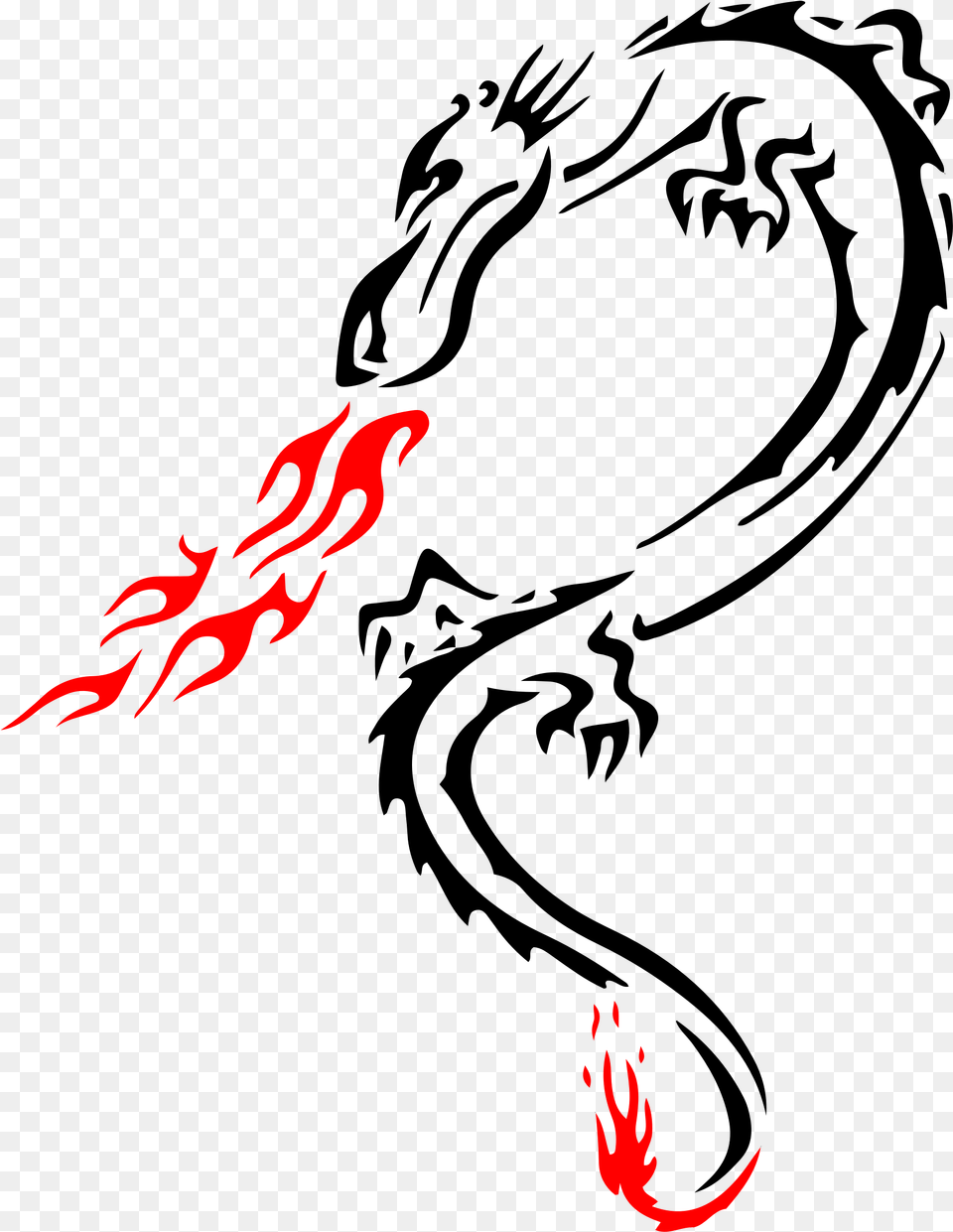 Tribal Dragon Dragon Stencil Tattoo Line Art Dvme Dragon Fire Logo Free Png Download