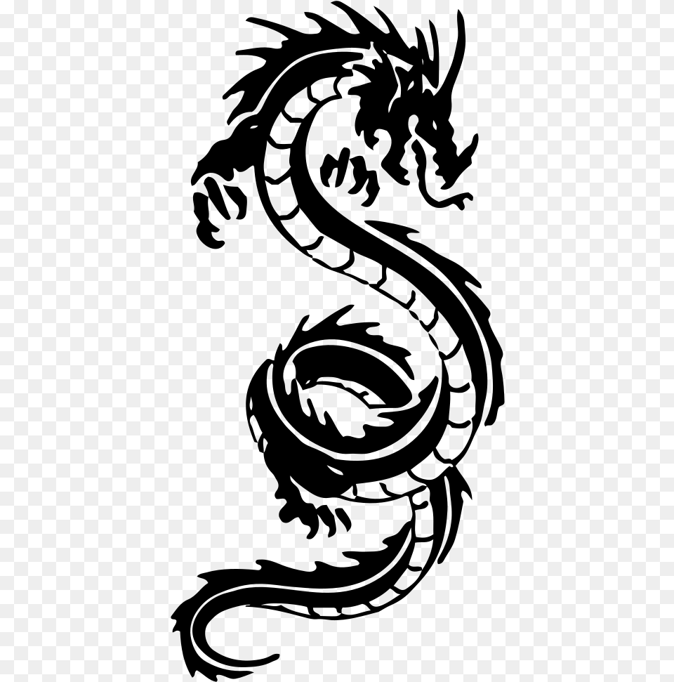 Tribal Dragon Dragon Tattoo, Gray Png Image