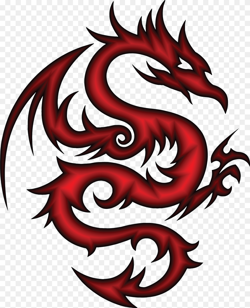 Tribal Dragon Face Tattoo Clipart Red Dragon Tattoo Person Free Transparent Png