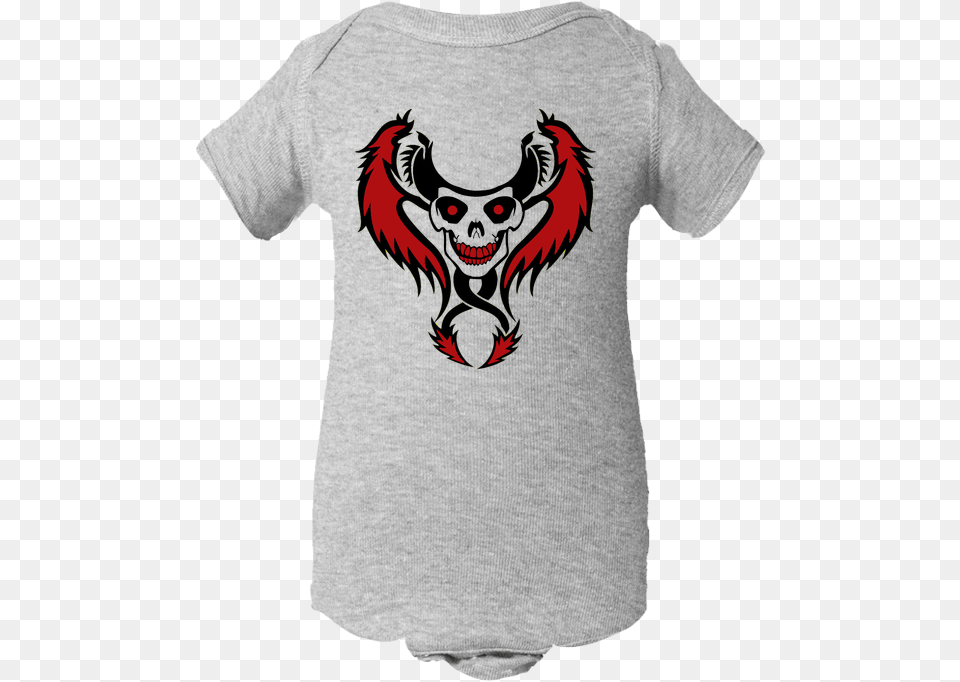 Tribal Dragon Skull Head Baby Body Suit 3drose Black Dueling Dragons Wall Clock, Clothing, T-shirt, Person, Animal Png Image