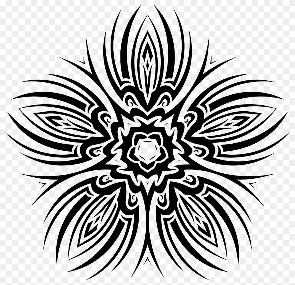 Tribal Flower 5 Clipart, Art, Floral Design, Graphics, Pattern Free Transparent Png