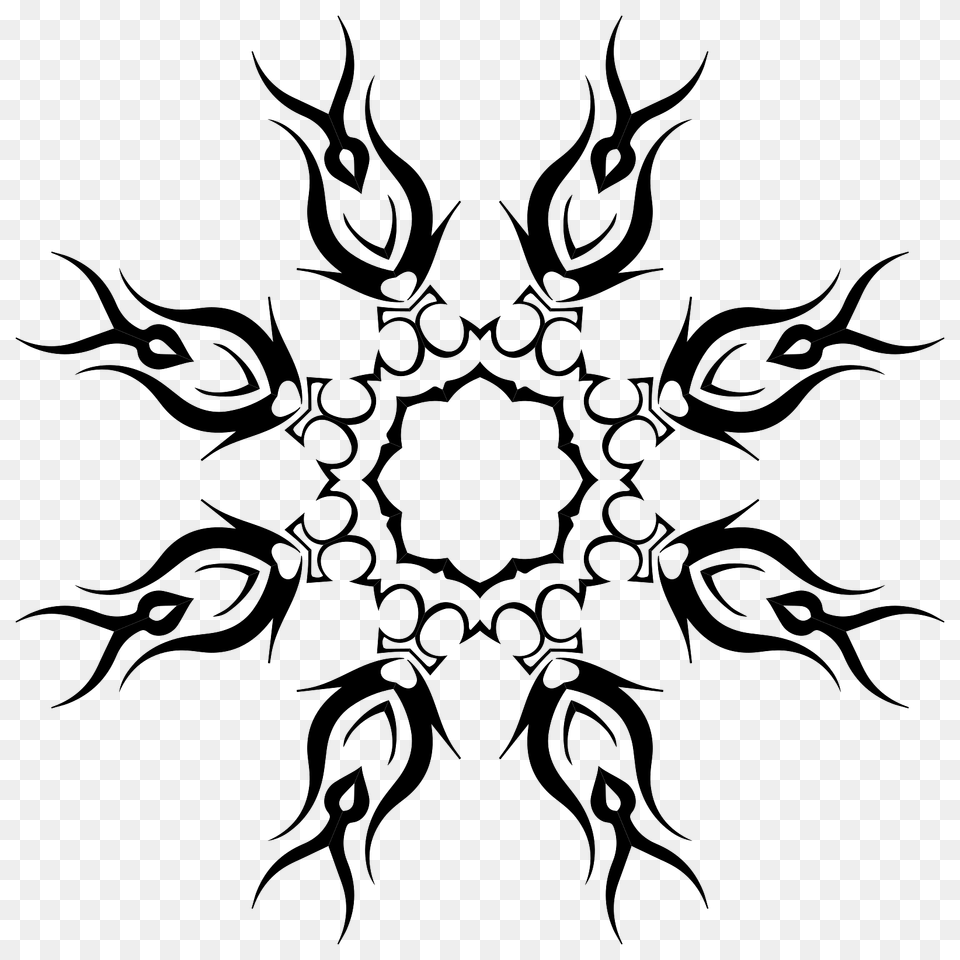 Tribal Flower Art Tattoo, Green, Pattern, Accessories, Floral Design Free Png Download