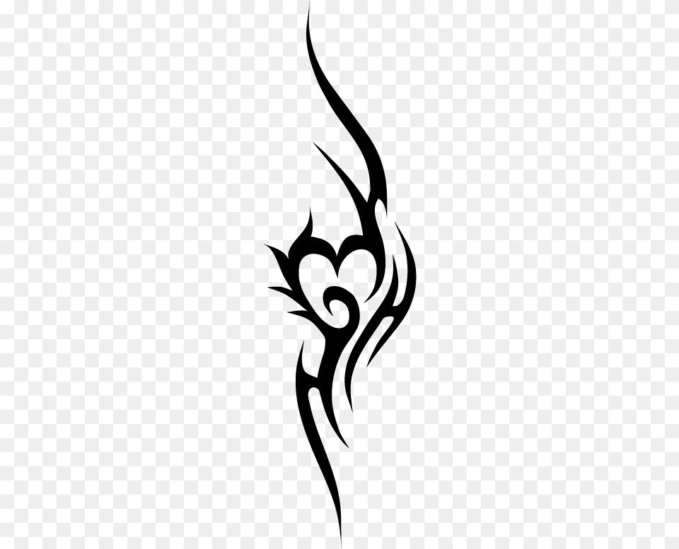 Tribal Heart By Demonking Aka Grim Vector Tattoo, Gray Free Png Download
