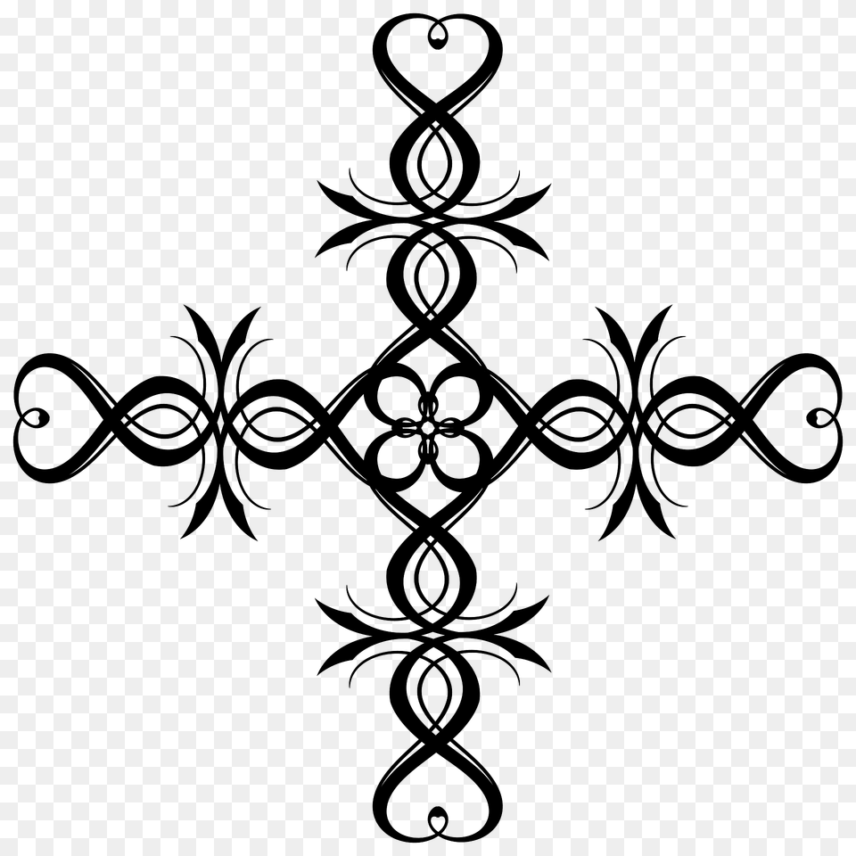Tribal Heart Cross Clipart, Art, Floral Design, Graphics, Pattern Png