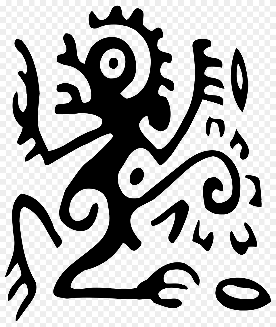 Tribal Hieroglyph Clipart, Animal, Lizard, Reptile, Bear Png Image