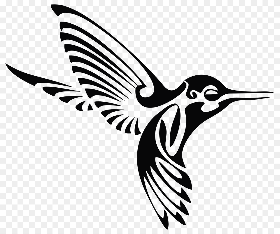 Tribal Hummingbird Clipart, Animal, Bird, Flying Free Png