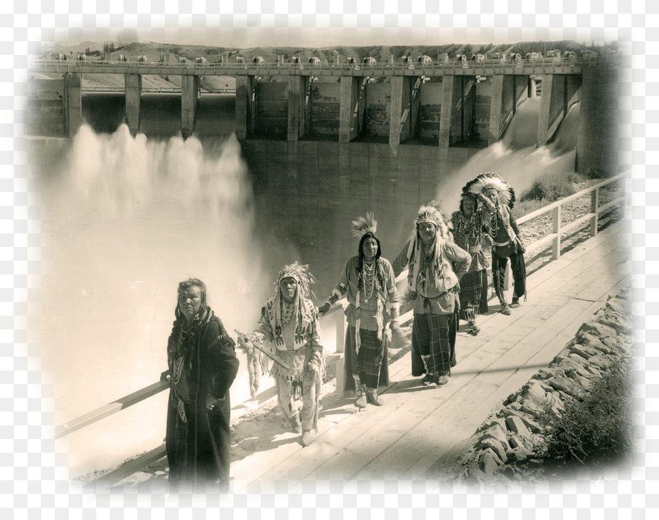 Tribal Leaders Posing Below Dam Confederated Salish And Kootenai Tribes Montana, Water, Outdoors, Adult, Person Png