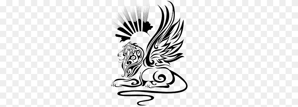 Tribal Lion Tattoomaybe Without The Sun And Rays, Stencil, Art, Chandelier, Lamp Free Png Download