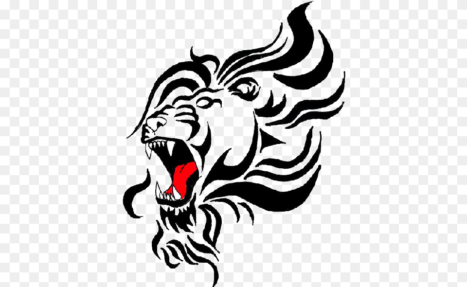Tribal Lion Transparent Stock Roaring Lion Tattoo, Person, Animal, Mammal, Panther Png Image
