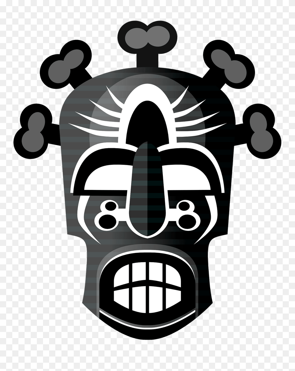 Tribal Mask Clipart, Stencil, Sticker, Ammunition, Grenade Png