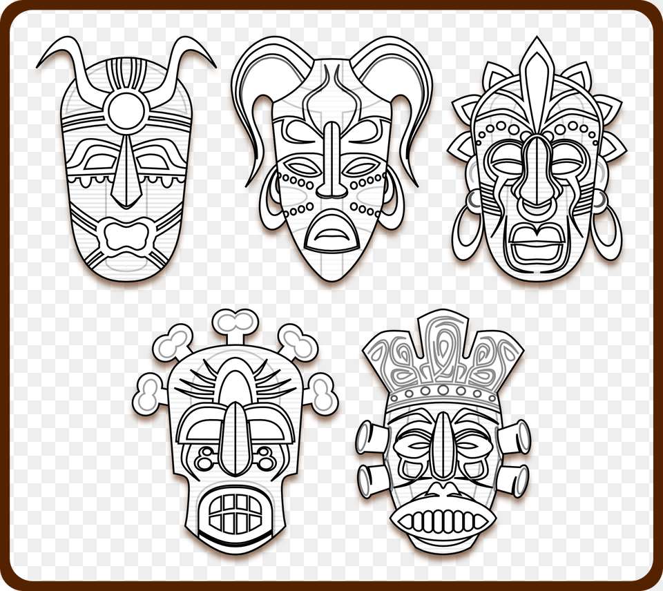 Tribal Masks Ing Book Sheet Intelligentsia Mask, Symbol, Emblem, Art, Drawing Png Image
