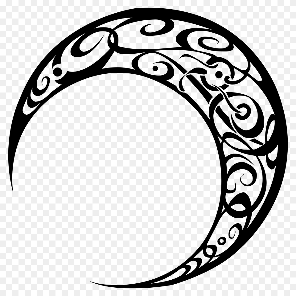 Tribal Moon Icons, Gray Png