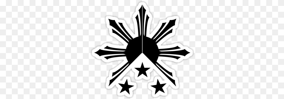 Tribal Philippines Filipino Sun And Stars Flag Stickers By Philippines Sun And Stars, Emblem, Stencil, Symbol, Outdoors Png Image
