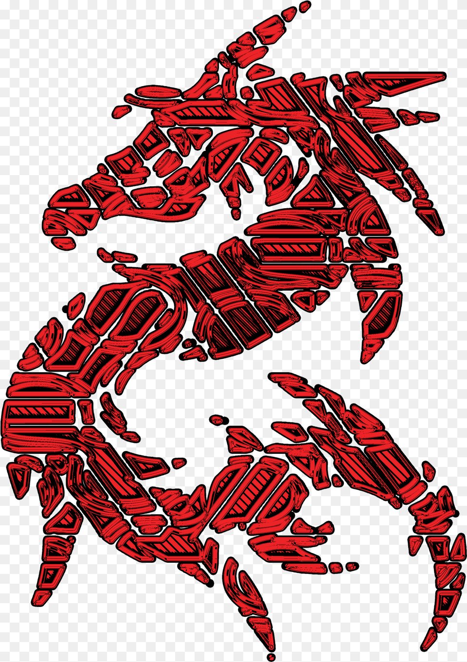 Tribal Red Dragon, Art, Calligraphy, Handwriting, Text Free Png Download