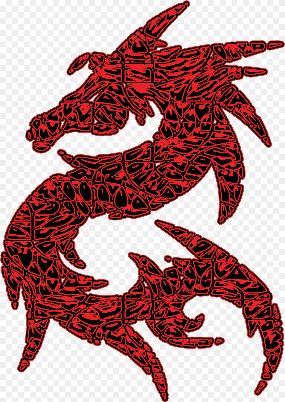 Tribal Red Dragon Tribal Red Dragon, Person, Animal, Sea Life Free Png