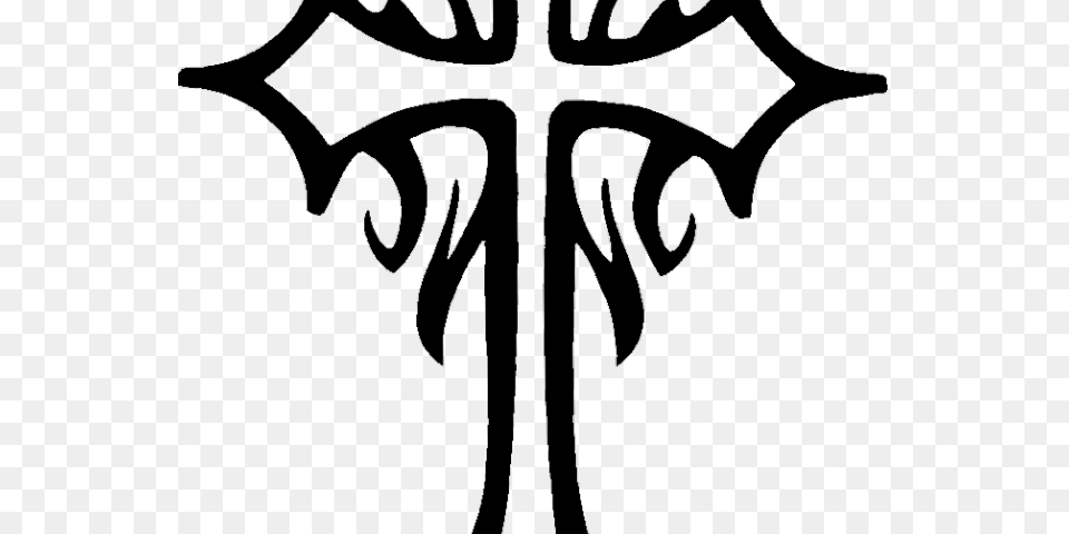 Tribal Simple Tattoo Design, Cross, Symbol, Weapon, Blackboard Free Png
