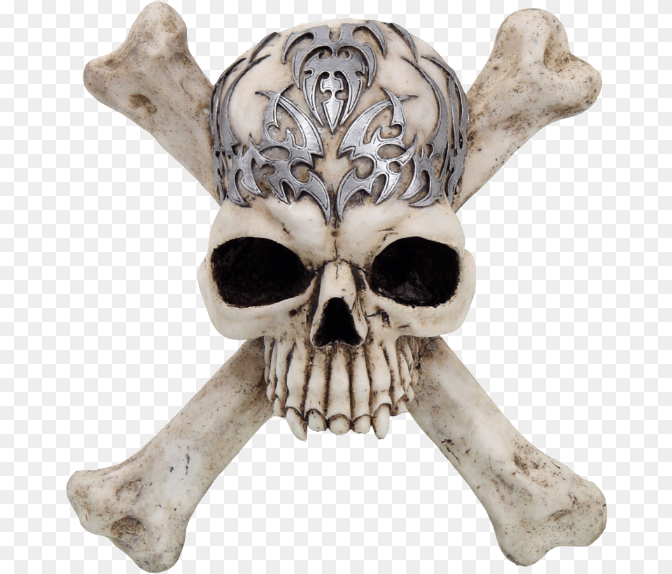 Tribal Skull And Crossbones Plaque Resin Human Skull And Crossbones Wall Mount, Person, Face, Head Free Transparent Png