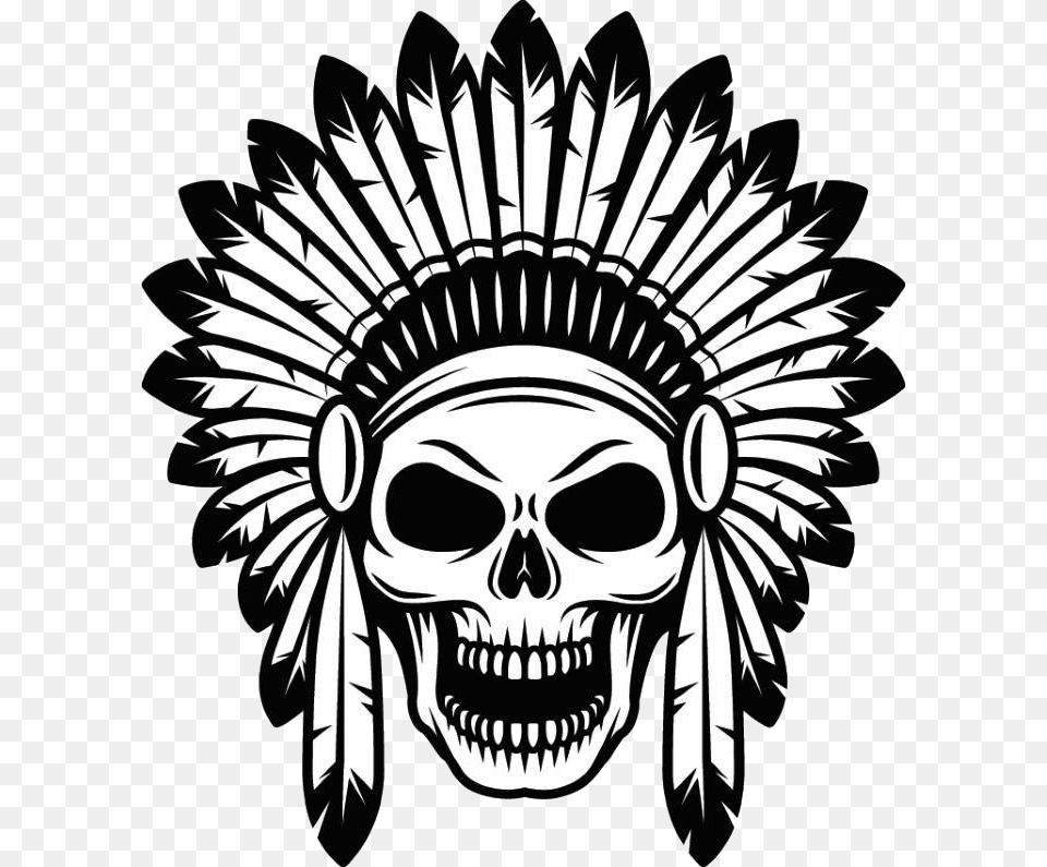 Tribal Skull Native American Skull, Stencil, Emblem, Symbol, Face Png