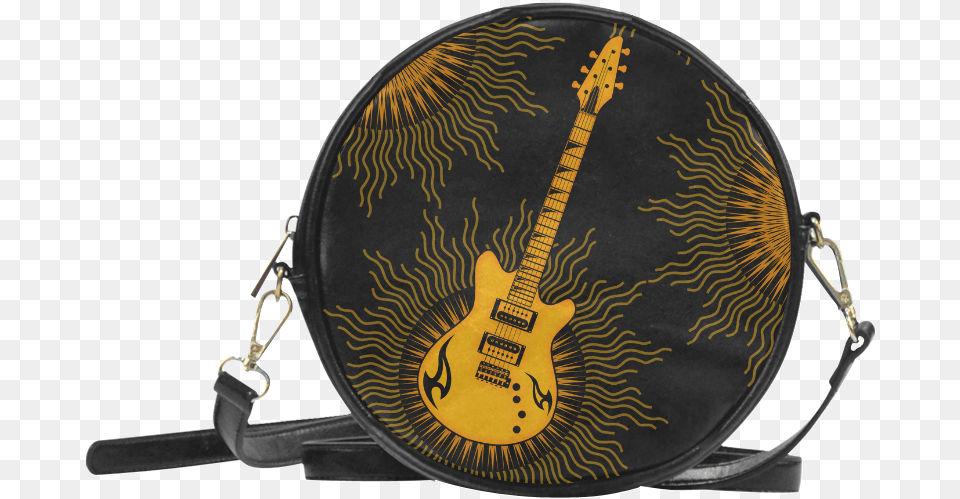 Tribal Sun Guitar By Artformdesigns Round Sling Bag, Musical Instrument, Accessories, Strap Png