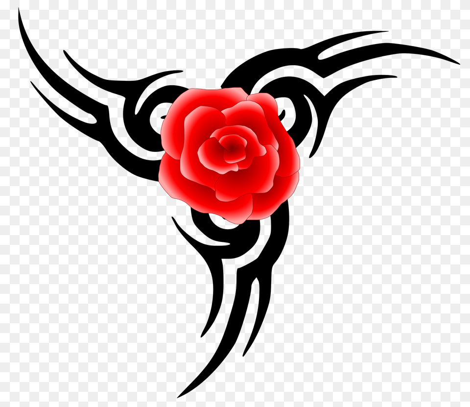 Tribal Tattoo With Rose Clipart, Flower, Plant, Carnation Free Png Download
