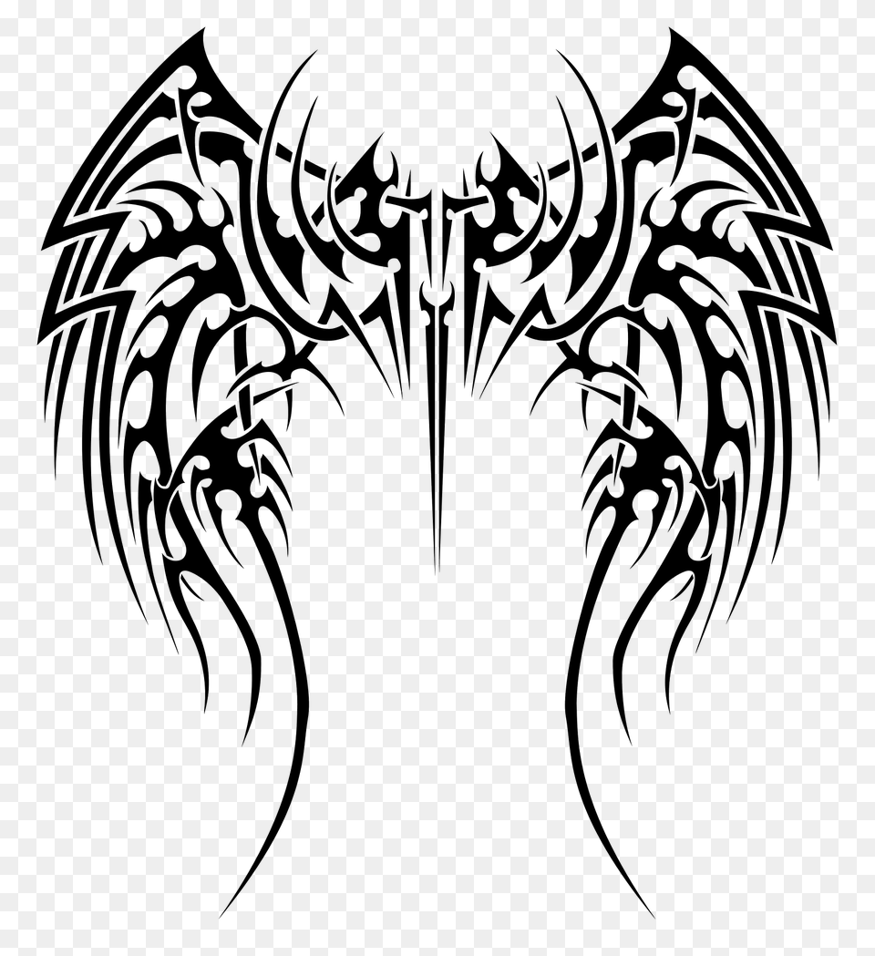 Tribal Wings Clipart, Emblem, Symbol Png