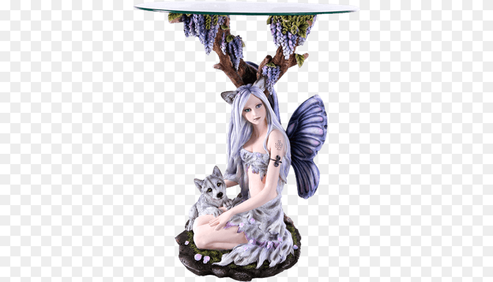 Tribal Wolf Fairy End Table Pacific Giftware Beautiful Wolf Fairy With Wolf, Adult, Female, Person, Woman Png Image