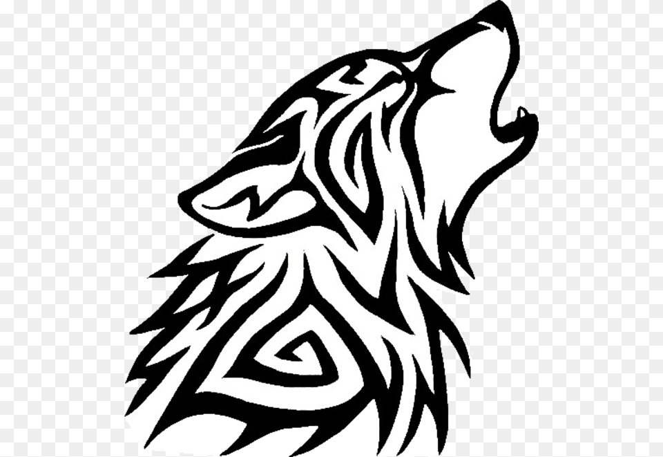 Tribal Wolf Tribal Wolf Head Howling, Stencil, Adult, Female, Person Free Png