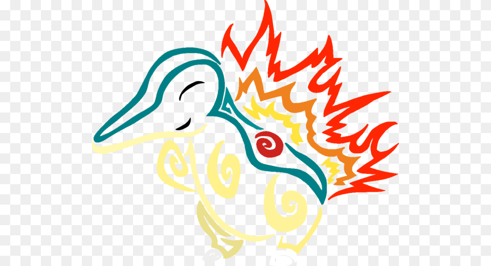 Tribalish Cyndaquil By Vaguelygenius Digital Art, Animal, Beak, Bird Free Transparent Png