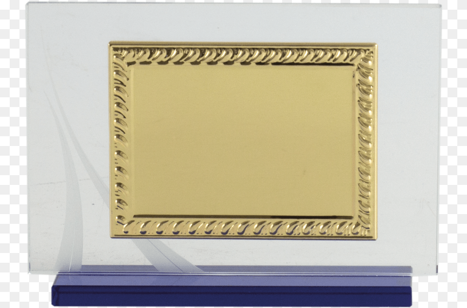 Tribute Rectangular Glass Plate With Gold And Silver Frame Carved Column Metal, Art, Painting, White Board Free Transparent Png