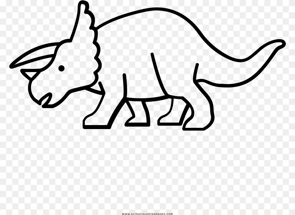 Triceratops Coloring, Gray Png Image