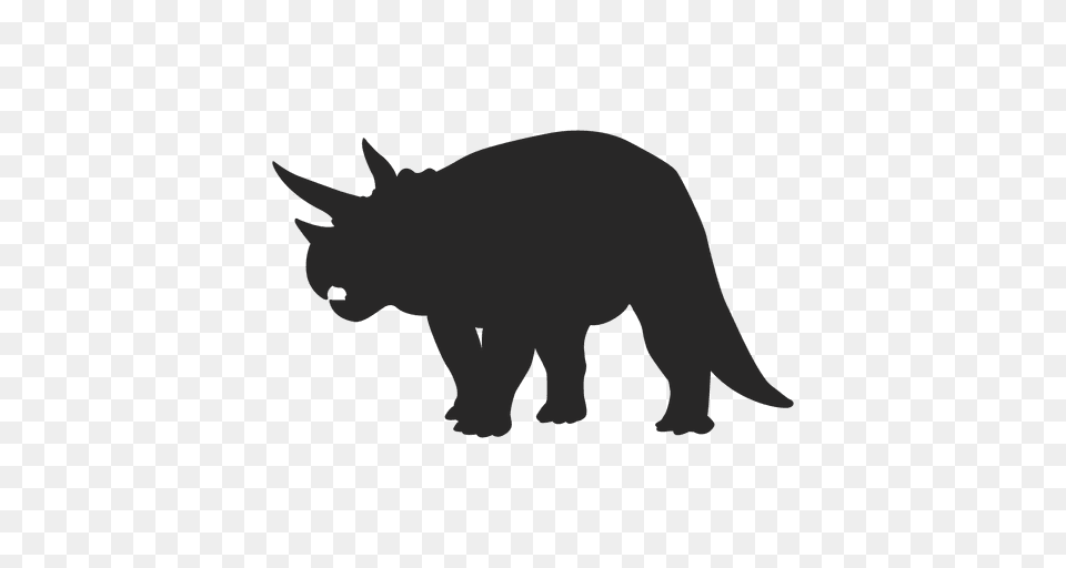 Triceratops Silhouette, Animal, Bear, Mammal, Wildlife Free Png