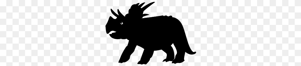 Triceratops Silhouette Silhouettes Silhouette, Nature, Night, Outdoors, Gray Png Image