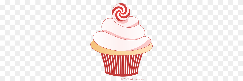 Tricia Rennea Illustrator Christmas Cupcake Clip Art Clip Art, Cake, Cream, Dessert, Food Png Image