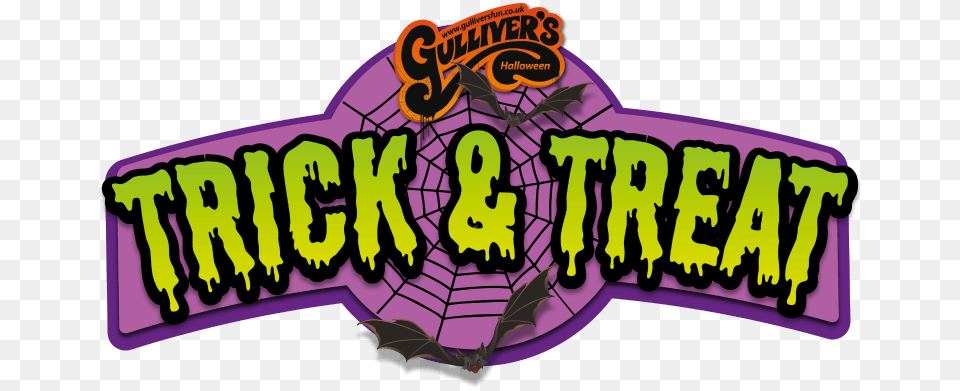 Trick And Treat Week Gullivers World Over Oct Half Gulliver39s World, Purple, Logo, Face, Head Free Png