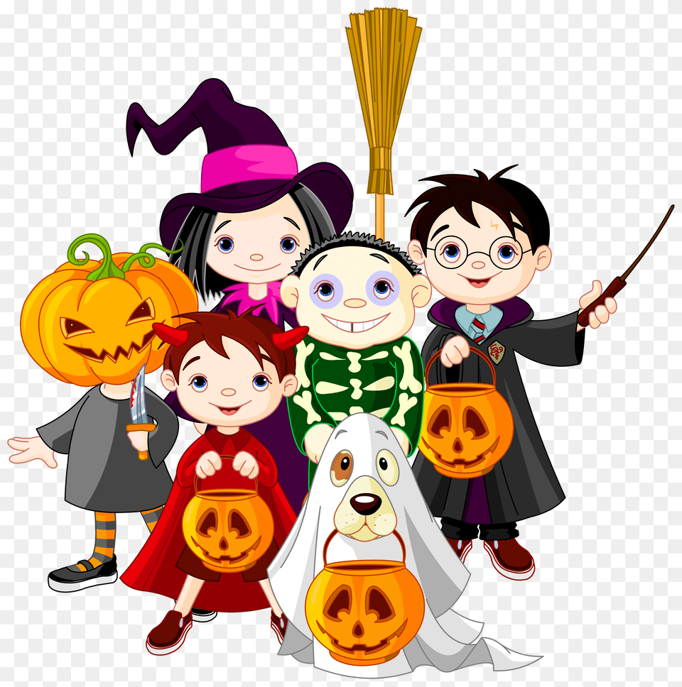 Trick Or Treat Halloween Costume Party Cartoon, Baby, Person, Face, Head Free Png