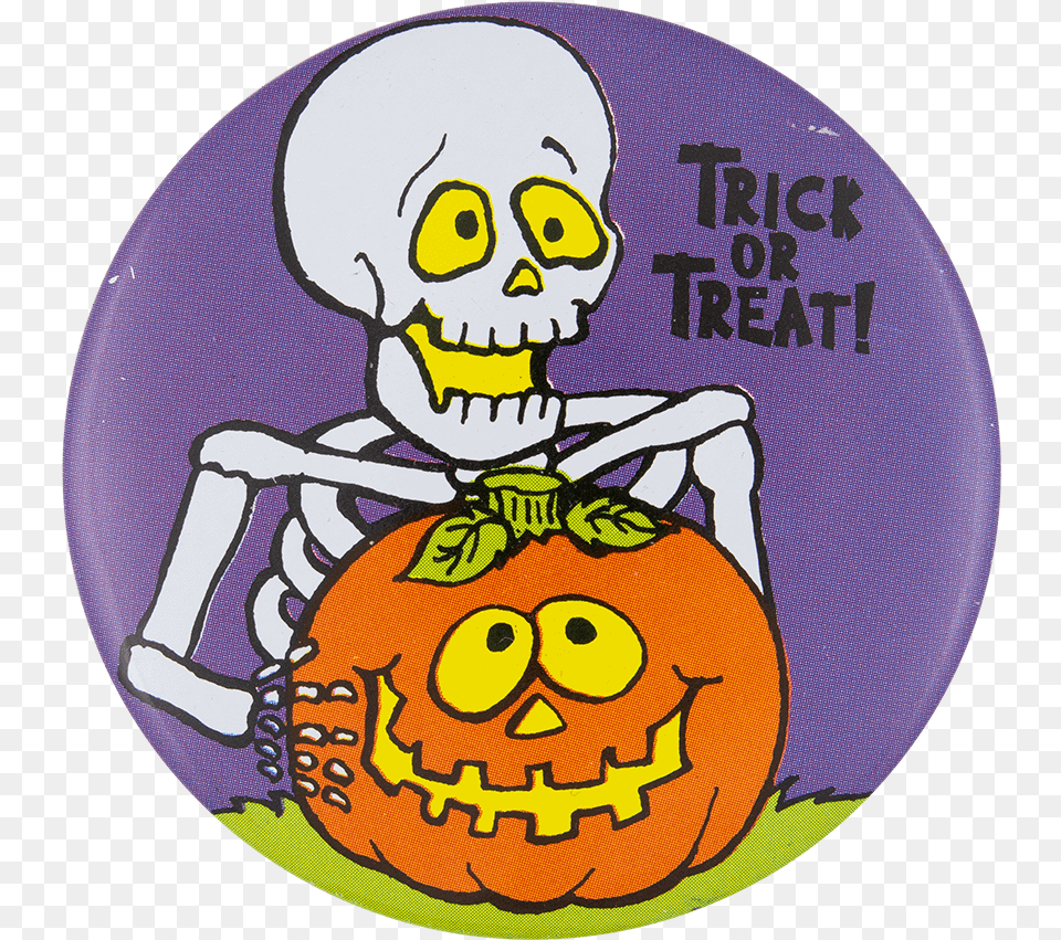 Trick Or Treat Skeleton Pumpkin, Badge, Logo, Symbol, Baby Png