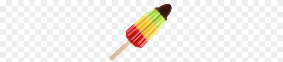 Tricolor Popsicle With Chocolate Tip, Food, Ice Pop, Cream, Dessert Free Transparent Png