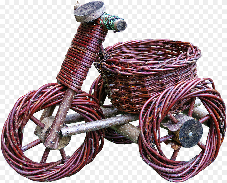 Tricycle Basket Ware Woven Free Photo Barbed Wire, Coil, Spiral Png