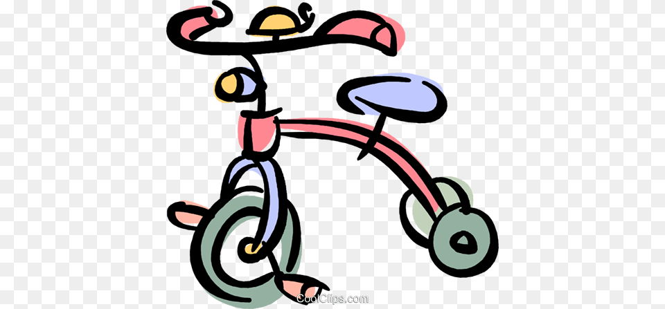 Tricycle Royalty Vector Clip Art Illustration, Transportation, Vehicle, Device, Grass Png Image