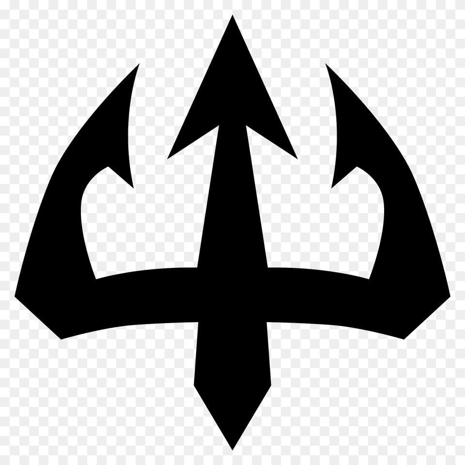 Trident Emblem Emoji Clipart, Weapon, Logo, Symbol, Animal Free Png