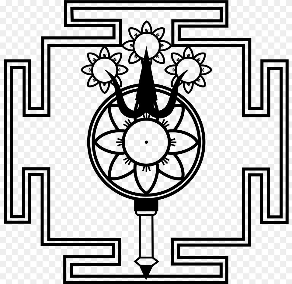 Trident Yantra Of Parama Shiva, Gray Free Png