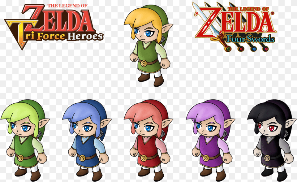 Triforce Drawing Heroes Graphic Freeuse Four Swords And Triforce Heroes, Book, Comics, Publication, Baby Free Png Download