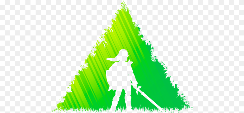 Triforce Of Courage T Shirt, Green, Silhouette, Triangle, Person Free Transparent Png