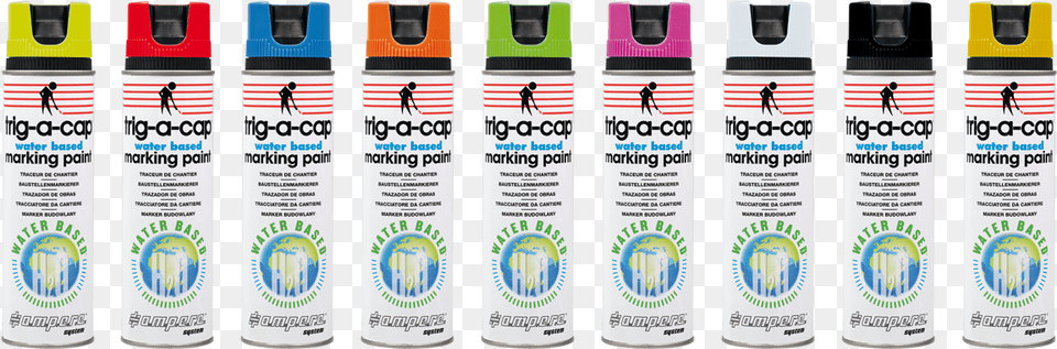 Trig A Cap Water Based Marking Paint Water Bottle, Tin, Can, Person Free Png Download