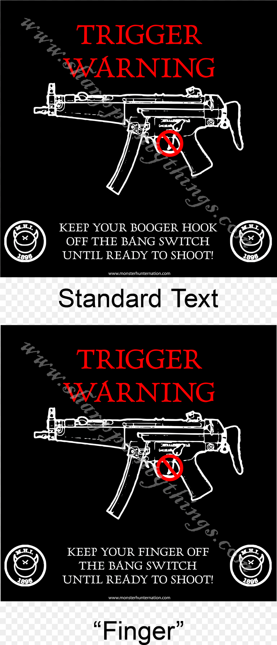 Trigger Warning Poster, Advertisement, Gun, Machine Gun, Weapon Png Image