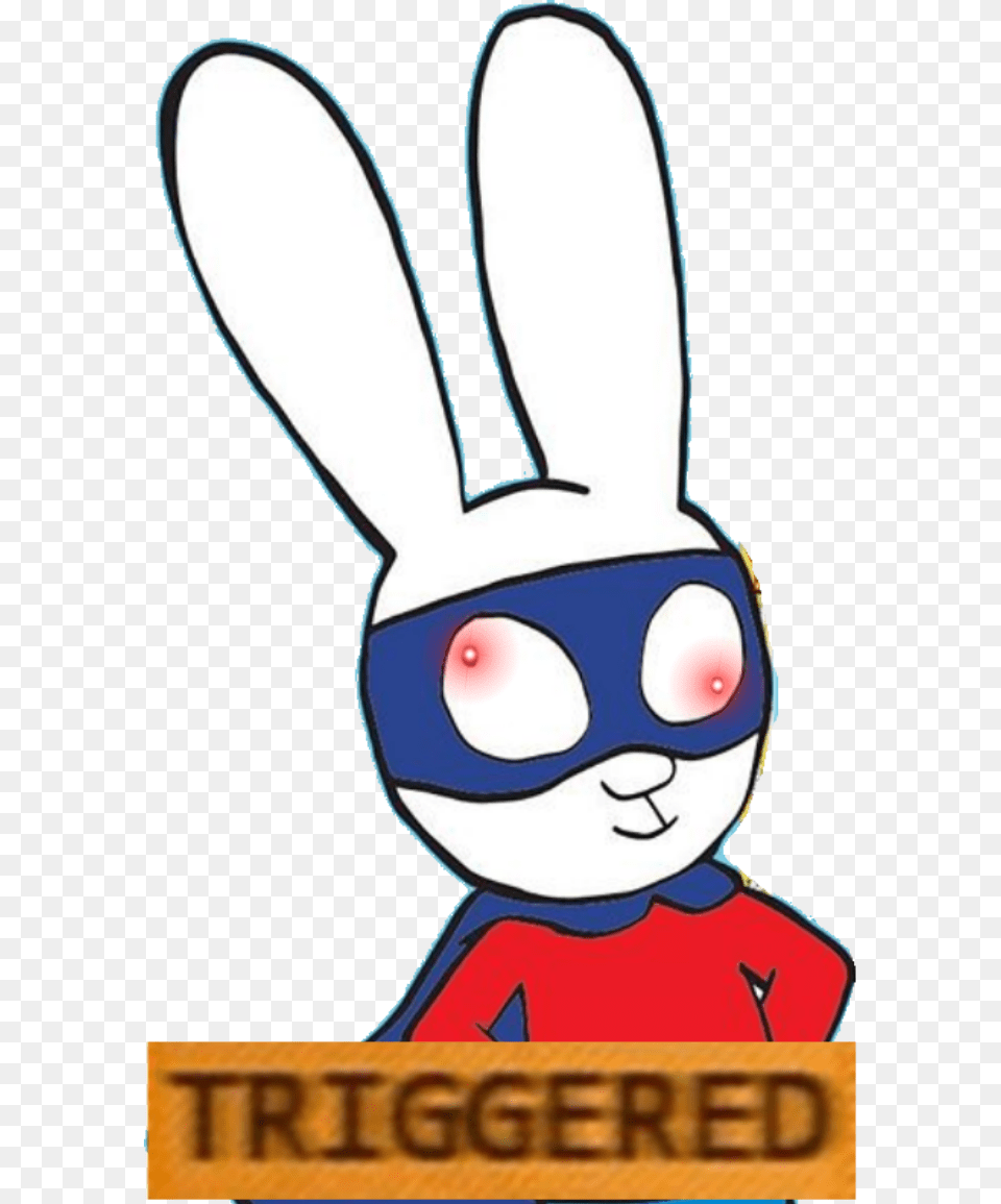 Triggered Triggeredmeme Simonrabbit Simonsuperlapin Cartoon, Baby, Person, Face, Head Png