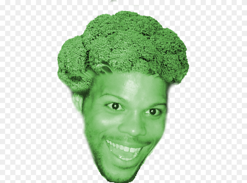 Trihard Emote Transparent Broccoli, Adult, Produce, Plant, Person Png Image